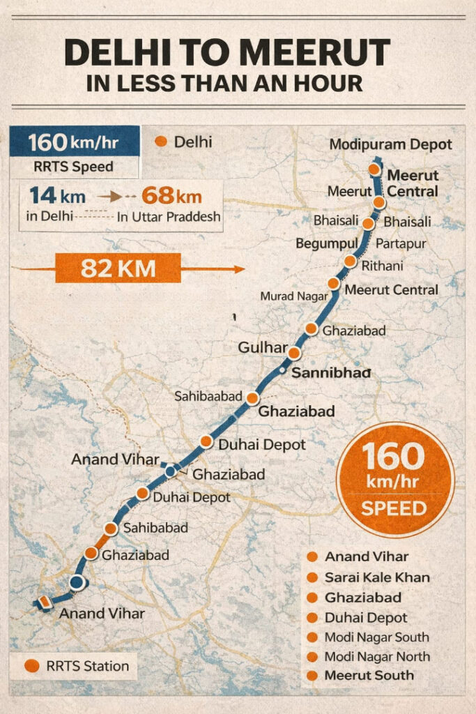 देश का पहला नमो RRTS कॉरिडोर: दिल्ली–मेरठ के बीच सफर अब एक घंटे से कम