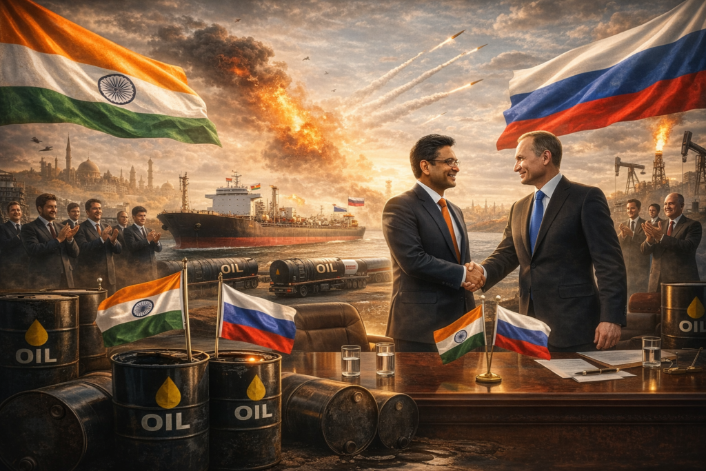 पश्चिमी एशिया में तनाव के बीच भारत की बड़ी कूटनीतिक जीत, रूसी तेल के आयात में 82% का उछाल