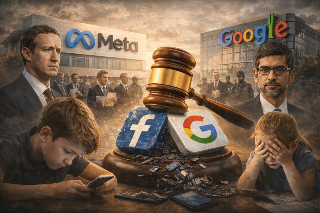 टेक दिग्गजों पर कानूनी शिकंजा; मेटा और गूगल को लगा बड़ा झटका, बच्चों को होने वाले नुकसान के लिए ठहराया गया जिम्मेदार