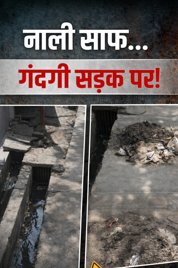 Lucknow News: लखनऊ नगर निगम की लापरवाही उजागर, नालियों की गंदगी सड़कों पर, शिकायत के बाद भी कार्रवाई नहीं